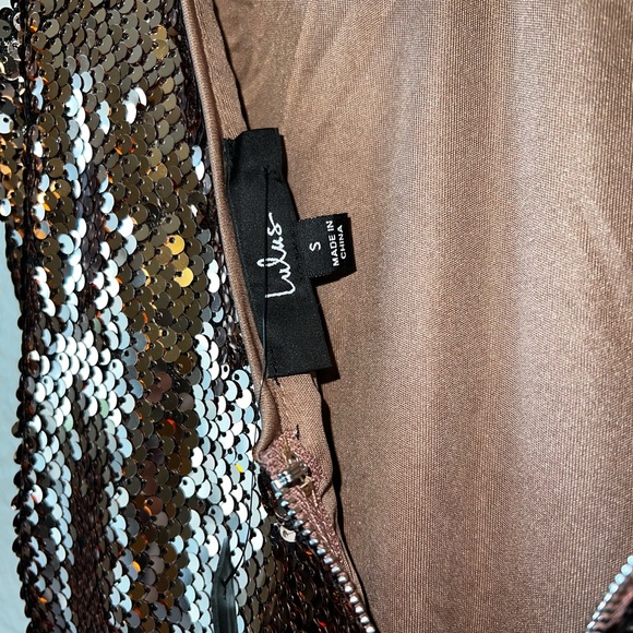 SOLD 🪩 Lulus Glam Party Copper Sequin Bodycon Mini Dress; Size Small - Picture 10 of 11